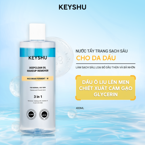 Nước Tẩy Trang Deepclean Oil Makeup Remover KEYSHU Phù Hợp Cho Da Dầu Và Da Thường 400ml