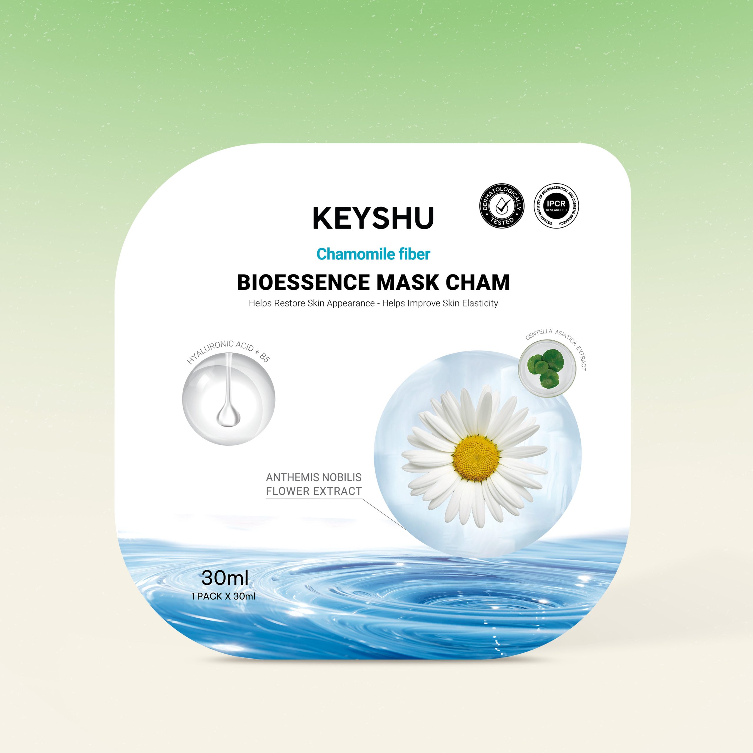 Mask KEYSHU CÚC LA MÃ | Dưỡng Ẩm - Làm Dịu Da - Hỗ Trợ Phục Hồi Cho Da Nhạy Cảm | 10 Miếng x 30ML