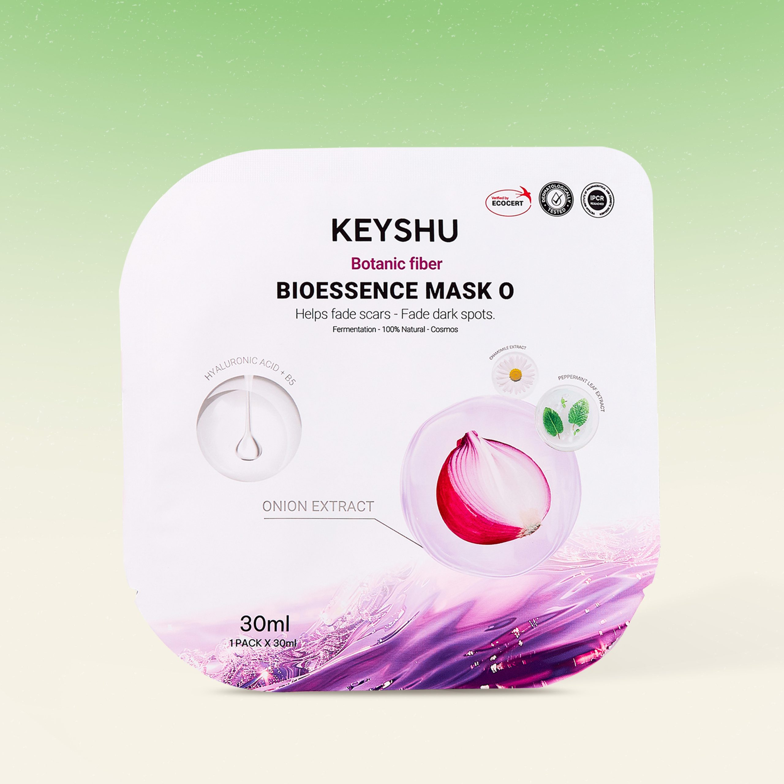 Mask KEYSHU Hành Tím | Dưỡng Ẩm - Làm Dịu - Mờ Sẹo & Thâm | 10 Miếng x 30ML