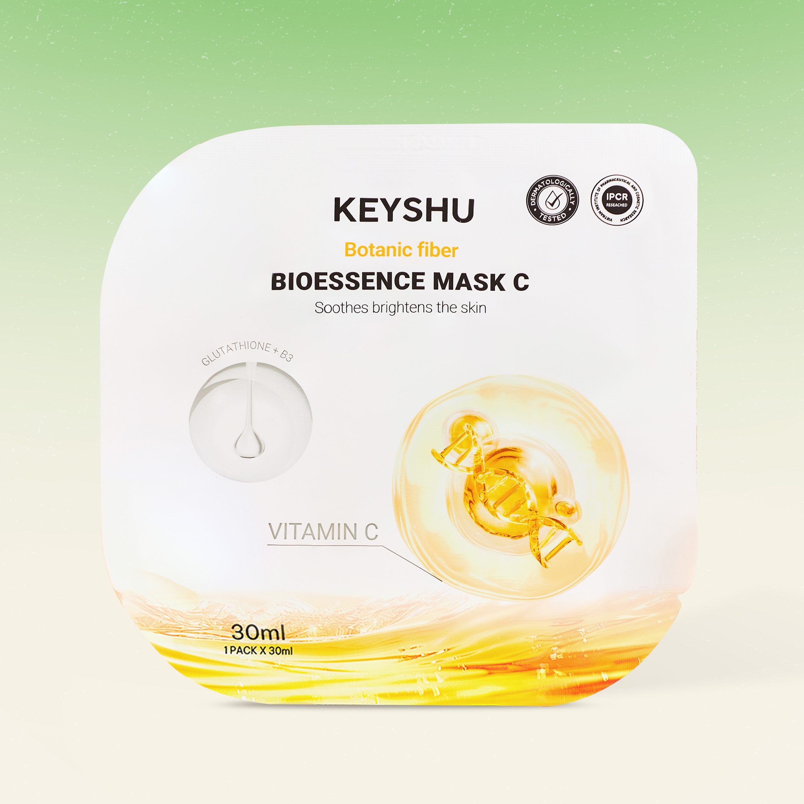 Mặt Nạ Vitamin C Botanic fiber KEYSHU Dưỡng Ẩm, Làm Dịu Và Sáng Da 10 Miếng x 30ML