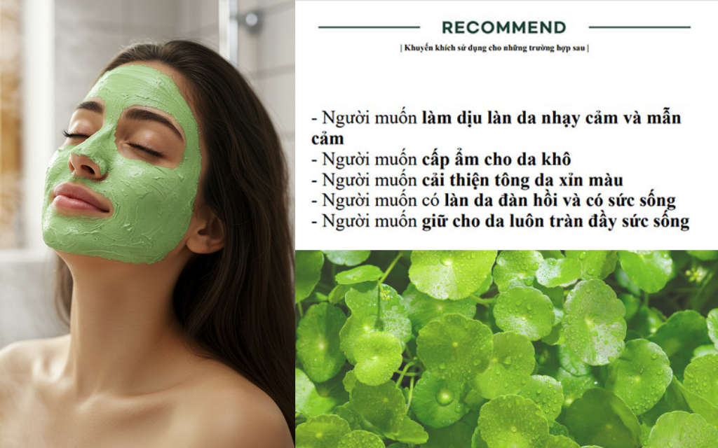 mặt nạ bột rau má làm sáng da tự nhiên