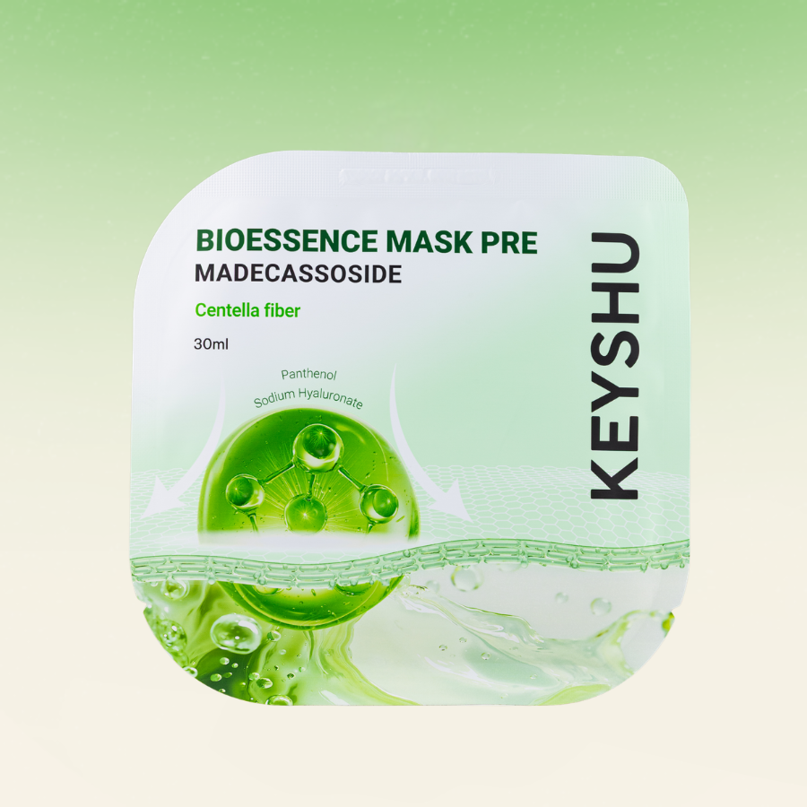 Mask KEYSHU Rau Má Bioessence Mask Premium| Dưỡng Ẩm, Làm Mềm Da, Làm Dịu Da| 10 Miếng x 30ML
