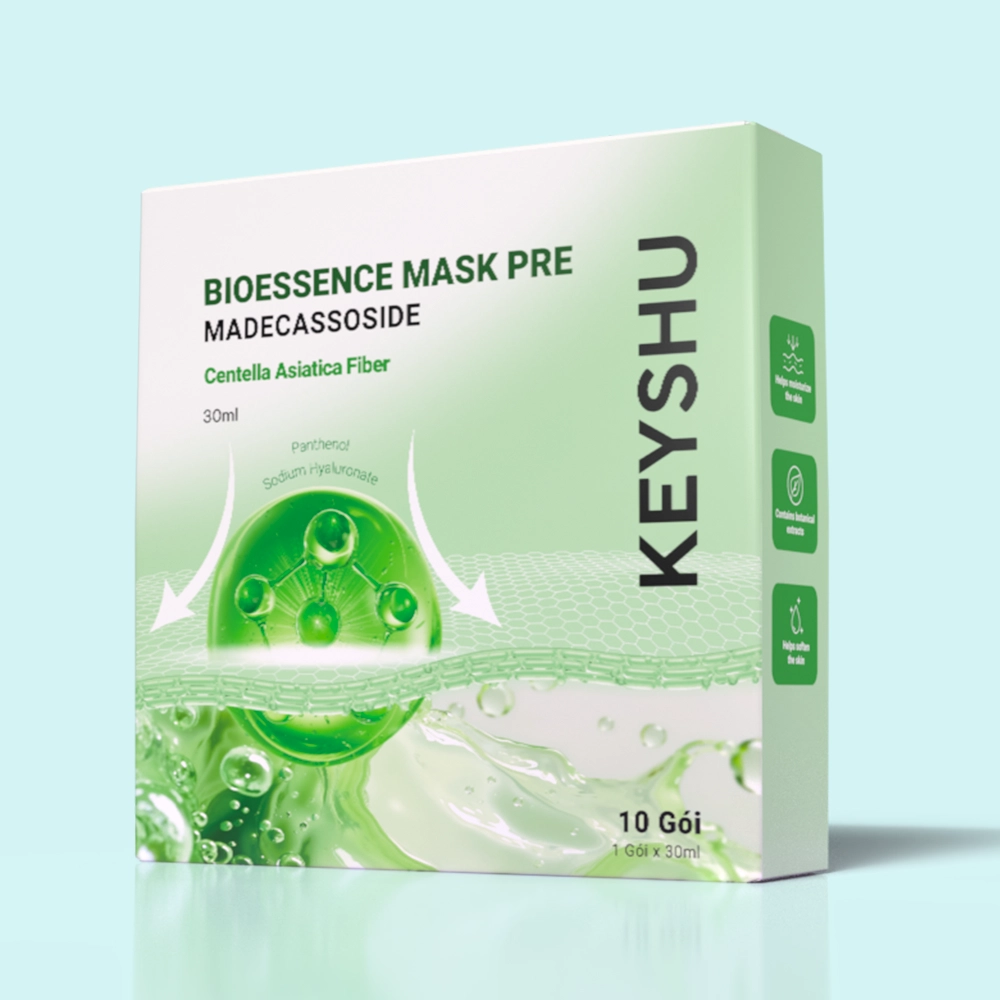 Bioessence Mask Pre - Mặt Nạ Sợi Xơ Rau Má Premium| Dưỡng Ẩm, Làm Mềm Da, Làm Dịu Da | 10 Miếng x 30ML