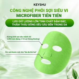 Công nghệ phôi sợi Microfiber siêu mảnh, ôm sát khuôn mặt của mặt nạ KEYSHU Microessence Cera Pre. Sao chép ALT